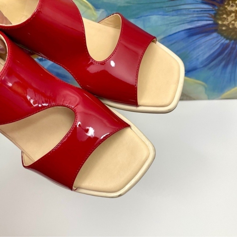 New Paul Green Patent Tanya Slingback Sandal in Red Patent Size 4 / US 6.5 - Picture 6 of 11